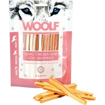Woolf pochoutka soft Chicken with Cod sandwich long 100 g