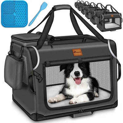 TRESKO Skládací Přepravka pro psy antracitová S 50 x 34 x 34 cm