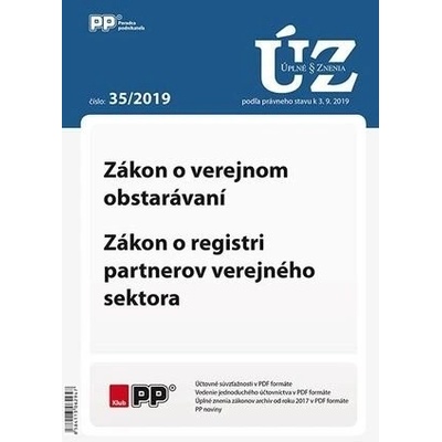 UZ 35/2019 Zákon o verejnom obstarávaní, Zákon o registri partnerov verejného sektora