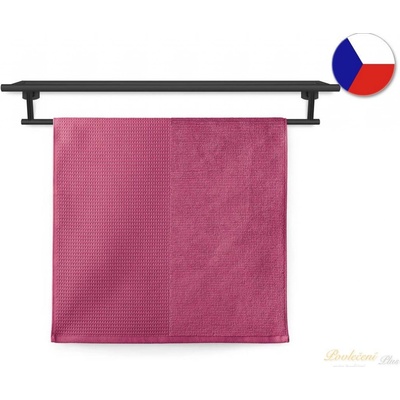 Veba Ručník WATER 500 Velké kostky sytá růžová 50 x 90 cm