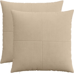vidaXL Калъфка за възглавница 2 бр. ALMELO Таупе 80 x 80 cm кордурой (915707)