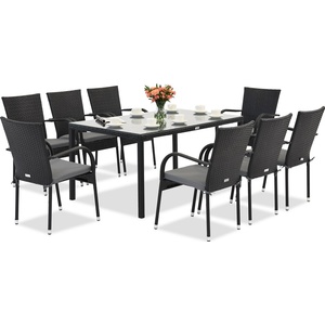 Garden Point Комплект от изкуствен ратан Mediolan 8 Garden Point черен (GAP1071-8)
