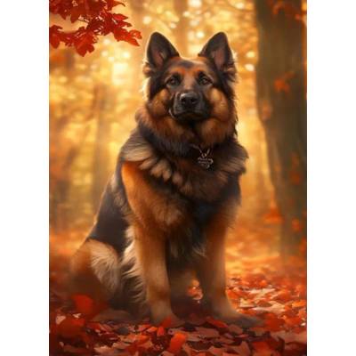 Norimpex - Puzzle Diamant painting: German Shepherd 30x40cm - 1 - 39 piese