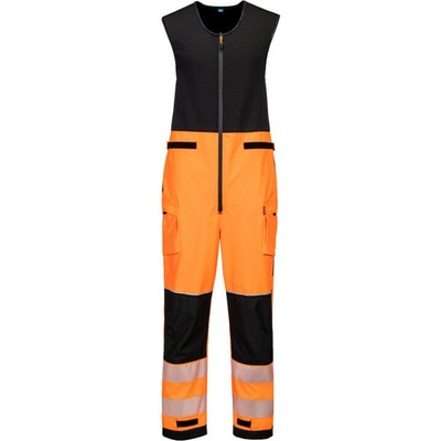 Portwest Kombinéza T150 PW3 Hi-Vis Rain Salopettes bez rukávu reflexní Oranžová/čierna