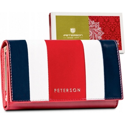 Peterson PTN PL-466 MULTI červená dámska peňaženka z hovädzej kože