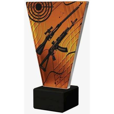 Designová skleněná trofej Střelba Výška: 17,5 cm Průměr: 1 cm