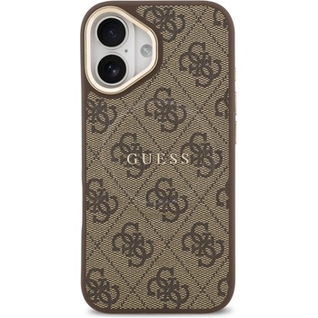 Image 1 of GUESS Гръб Guess PU Leather 4G Gold Frame MagSafe Case за iPhone 17 - Кафяв