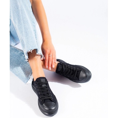 Big Star Shoes Originální tenisky dámské bez podpatku černé