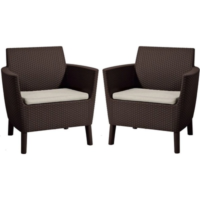 KETER SALEMO DUO Křeslo 2 ks, 74 x 67 x 76 cm, hnědá/béžová