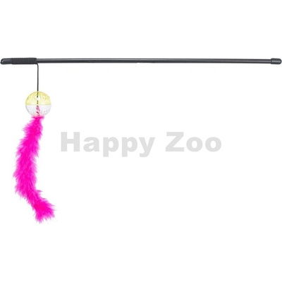 TRIXIE Hračka pro kočky škádlítko s peříčky a chrastící kuličkou 46cm