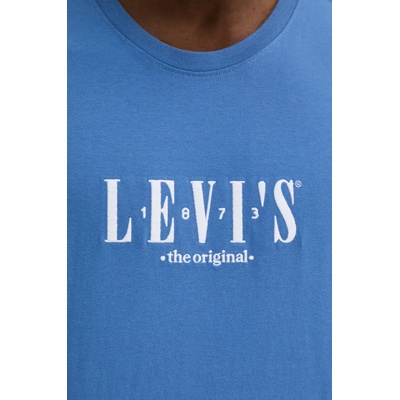 Levi's Памучна тениска Levi's SS RELAXED FIT TEE в лилаво с апликация 16143 (16143.1925)