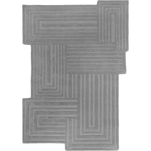 Flair Rugs Сив ръчно изработен вълнен килим 200x290 cm Zen Rectangles - Flair Rugs (503119380231)