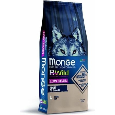 Monge Bwild Low Grain Adult s husacím mäsom 12 kg