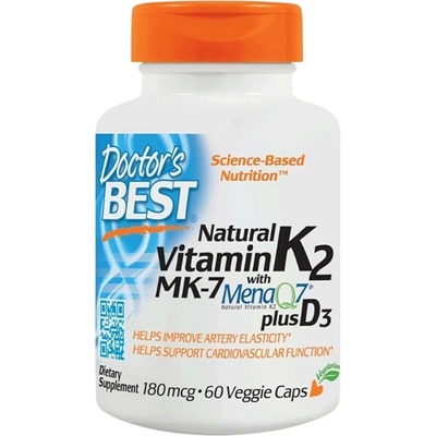 Doctor's Best BEST Natural Vitamin K2 MK-7 180 mcg | Plus D-3 [60 капсули]