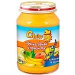 Слънчо пюре ябълка, банан и праскова - 190 г