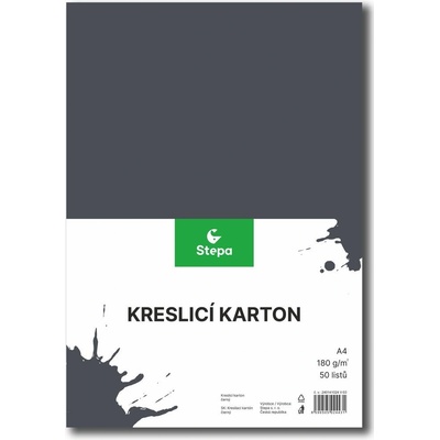 Stepa Kreslící karton A4 50ks 180g černý – Zboží Dáma