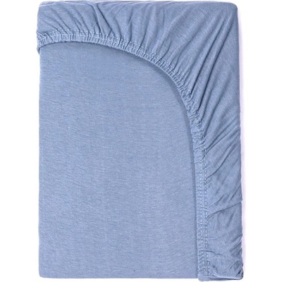 Good Morning Бебешки син памучен чаршаф с ластик , 70 x 140/150 cm - Good Morning (0200.20.39)
