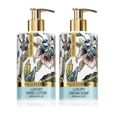 Vivian Gray Wild Flowers tekuté mydlo na ruky 250 ml + mlieko na ruky 250 ml darčeková sada