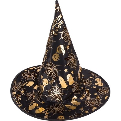 Verk čarodejnícky klobúk Helloween čiernozlatá