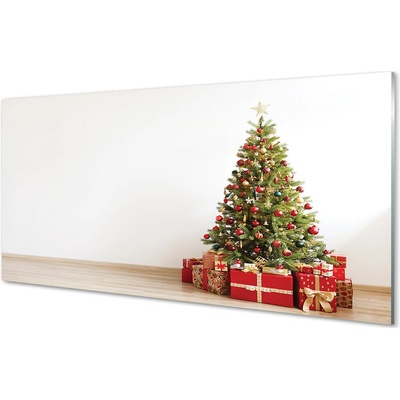 Obraz na skle Ozdoby na vánoční stromeček dárky 100x50 cm – Hledejceny.cz