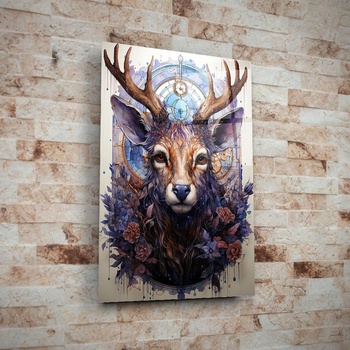 Art gift Стъклено арт пано Елен с часовник