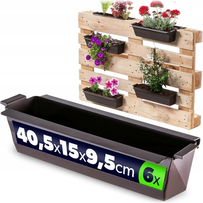 Kadax Květináč plast hnědý 40,5 x 15 x 9,5 cm