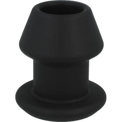 Titus Thru Plug M, černý dutý anální kolík 8,9 x 4,7–6,9 cm