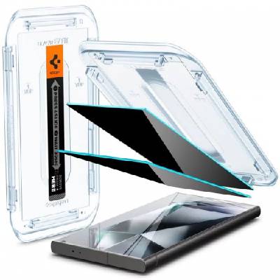 SPIGEN PRIVACY Tempered Glass tR. Ez Fit за Samsung Galaxy S24 Ultra, Easy Fit, SET 2бр