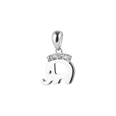 Evolution Group Stříbrný přívěsek slon se zirkony 14045.1