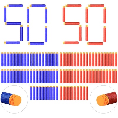 Alternativní šipy pro Nerf - Waffle - měkká hlavice 100 kusů - 50 modrých + 50 červených