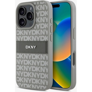 DKNY PU кожа с повтарящ се десен с тонове ивици заден капак за iPhone 16 Pro Max Бежов DKNY | Lilav | МЪЖЕ | UNI
