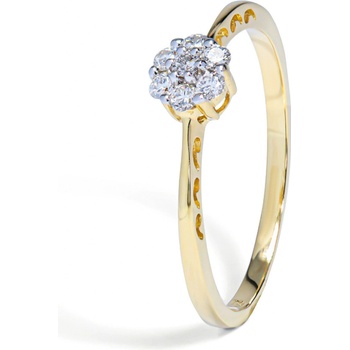 Blink-Blink Žiarivý diamantový prsteň zo žltého zlata 1438ZDG