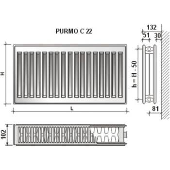 Purmo COMPACT C22 550 x 1000 mm F062205510010300