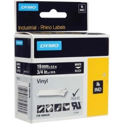 páska DYMO 1805436 PROFI D1 RHINO White On Black Vinyl Tape (19mm) (1805436)