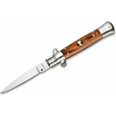 Magnum 01MB279 Sicilian Needle Olive Wood automatický nůž 8,2 cm, Satin, olivové dřevo