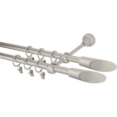 GARNÝŽE-HEBR Garnýž Piza double chrom mat dvojitá 320 cm