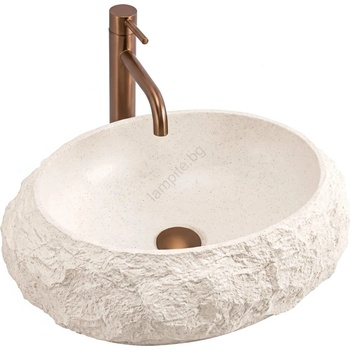 Rea REA-U7347 - Мивка за плот MIKA 38x50 см бежова/имитация на камък (RE0205)