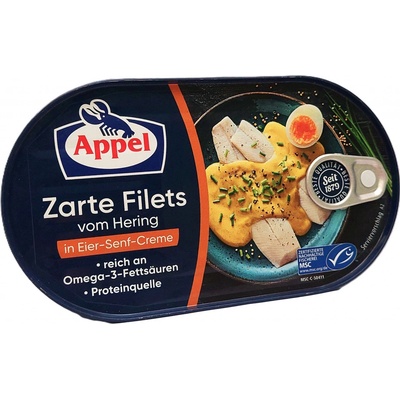 Appel Filety ze sledě ve vaječno hořčičném krému 200 g – Zboží Mobilmania