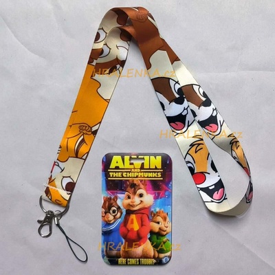 Šňůrka na krk s cedulkou Alvin a Chipmunkové