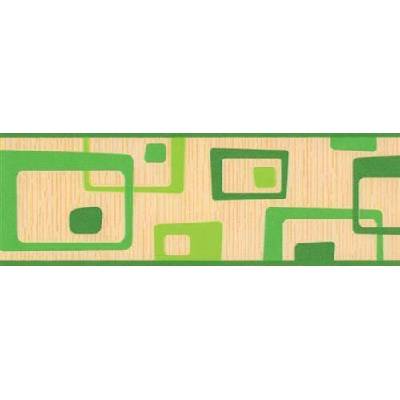 IMPOL TRADE 69032 Samolepící bordura abstrakt zelený 5 m x 6,9 cm