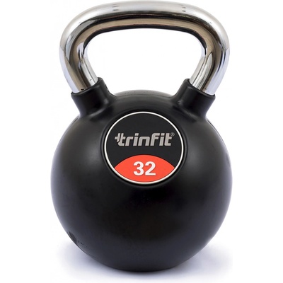 TRINFIT Kettlebell kov guma s chrom madlem 32 kg