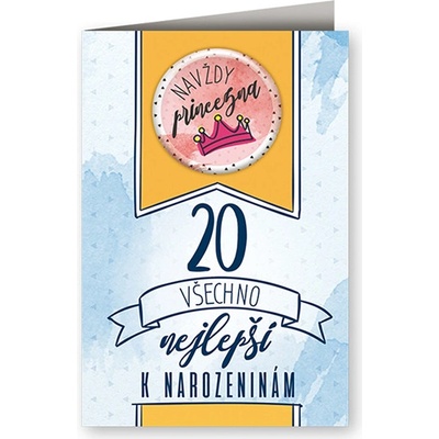 Nekupto Narozeninové přání výročí s plackou žena 20