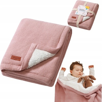 Babyono Bavlněná deka s výplní růžová
