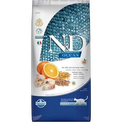 N&D Ocean Cat dospělá treska špalda oves a pomeranč 10 kg