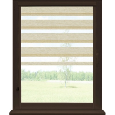 Dekodum Roleta den a noc v hnědé kazetě Premium, Písek 136 x 150 cm