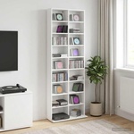 vidaXL Кабинет за CD Бяло 65 x 23, 5 x 175 см Инженерна дървесина (8012658)