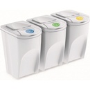 Prosperplast Odpadkový kôš na triedený odpad sada SORTIBOX 3 x 35 l biela