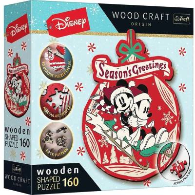 TREFL Wood Craft Origin Vánoční dobrodružství Mickeyho a Minnie 160 dielov