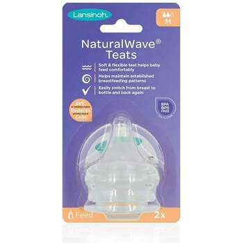 Lansinoh Комплект биберони Lansinoh - Natural wave, 2 броя, 3 м+ (L-75910)