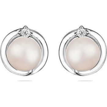 Image 1 of Swan Сребърни обици със сладководни бели перли SE0253W Swan